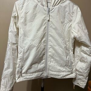 White Reversible Hooded Zip-Up Jacket